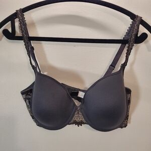 Chantelle Gray Underwired Lace Bra - 34d